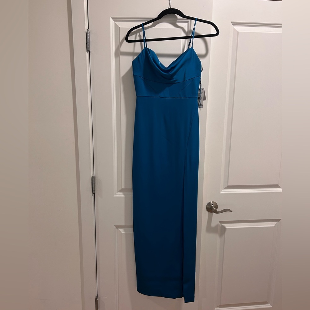 NWT Liv Foster Ciara Satin Long Gown (Size 0) - Picture 6 of 11